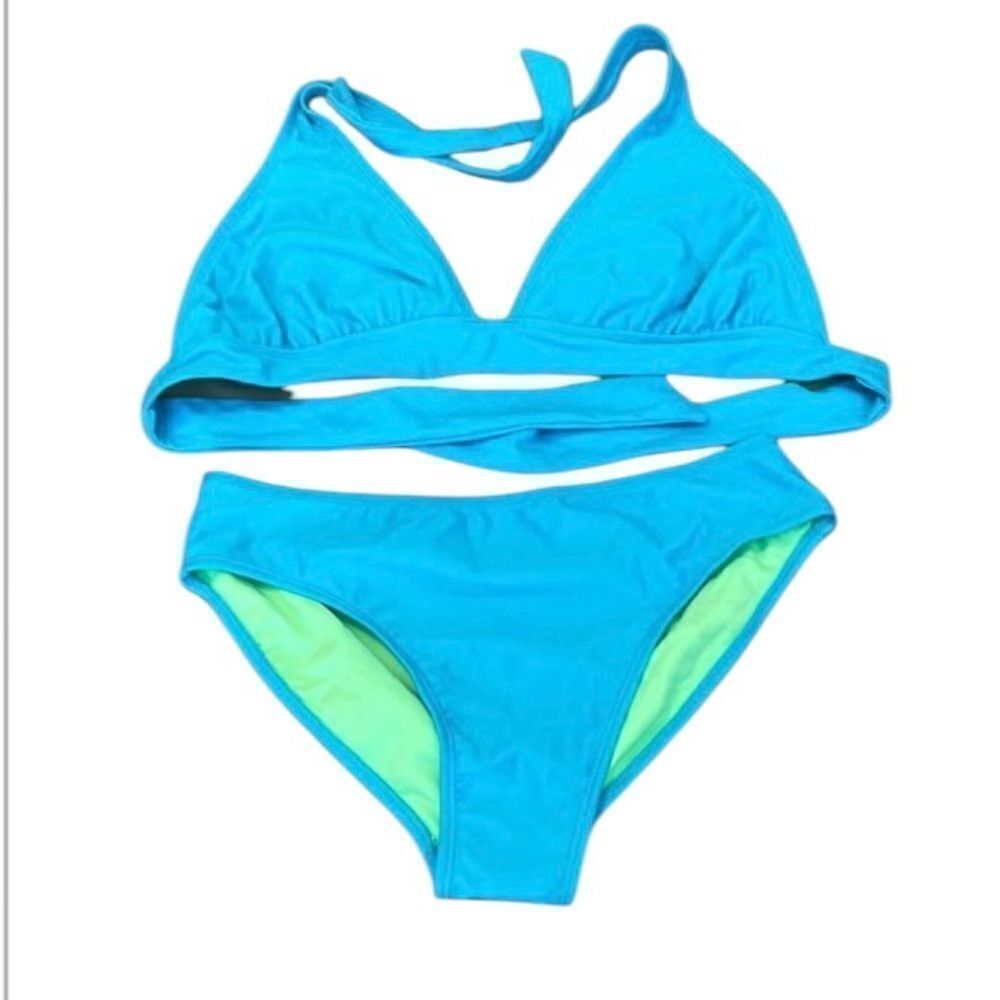 Wonder nation old navy girls szL beautiful turquoise 2 piece bathing suit GUC